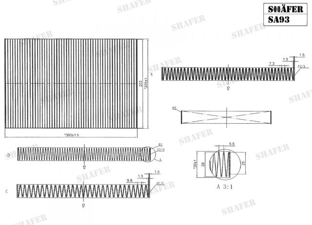 SHAFER SA93 Фильтр салона в наличии Винница