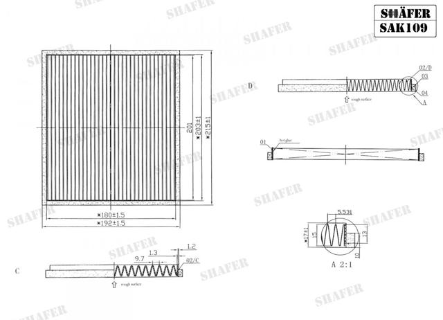 Воздушный фильтр салона SAK109 SHAFER
