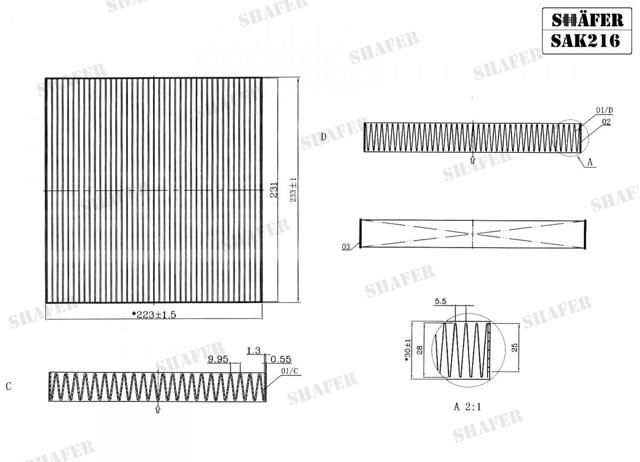Фильтр пылевой SAK216 SHAFER