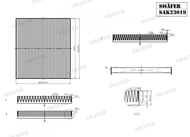 Фильтр воздушный отопителя SAK23019 SHAFER