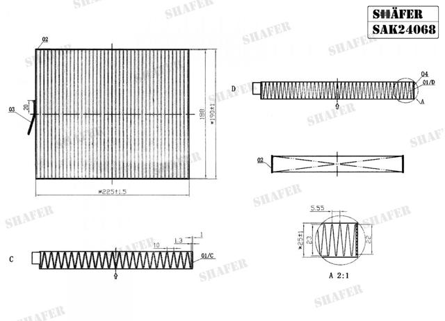 Воздушный фильтр салона SAK24068 SHAFER