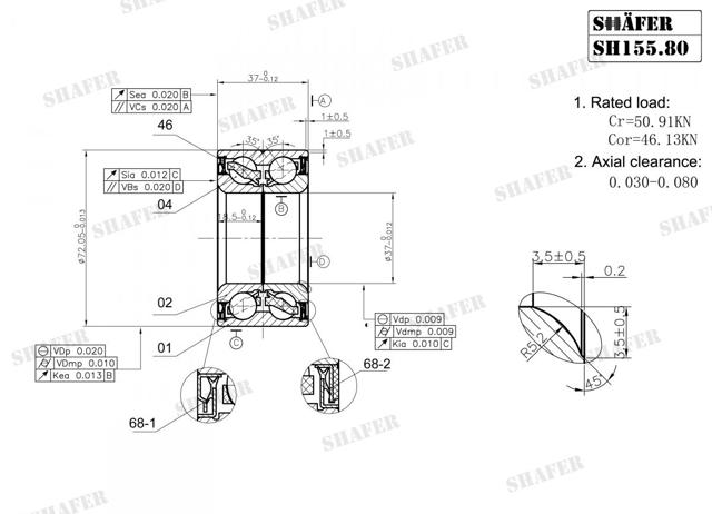 SH15580 Подшипник ступицы передней купить Житомир