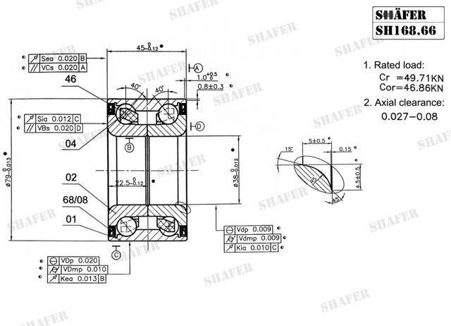 Задний подшипник SH16866 SHAFER