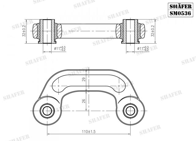 SHAFER SM0536 Стойка переднего стабилизатора в наличии Запорожье