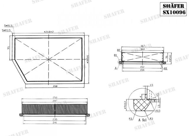 Элемент воздушного фильтра SX10096 SHAFER