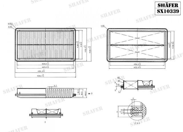 Автомобильный фильтр воздуха SX10339 SHAFER