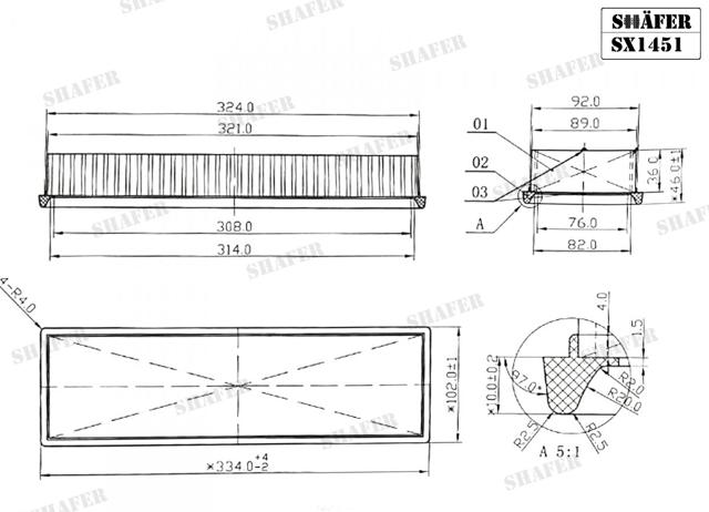 Фильтр воздушный SX1451 SHAFER