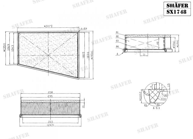 SX1748 SHAFER Фильтр воздушный купить в Украина
