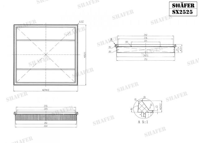 SX2525 Воздушный фильтр купить Николаев