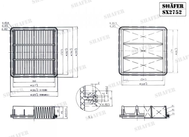 Фильтр воздушный SX2752 SHAFER