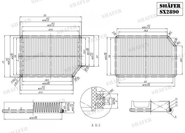 Элемент воздушного фильтра SX2890 SHAFER