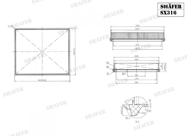SX316 SHAFER Воздушный фильтр купить в Запорожье
