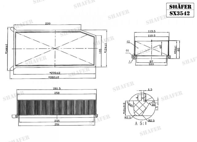 Воздушный фильтр SX3542 SHAFER