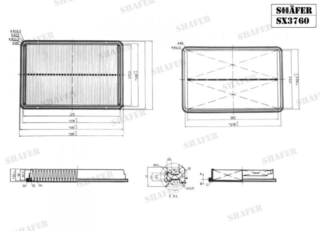 Воздушный фильтр SX3760 SHAFER
