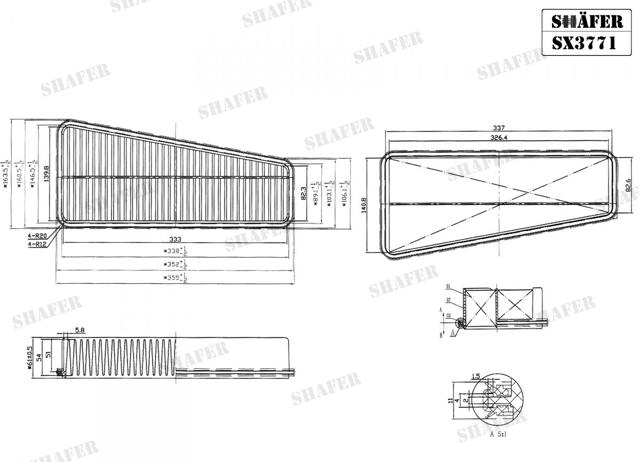 Автомобильный фильтр воздуха SX3771 SHAFER