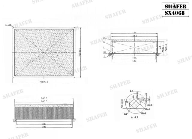 Воздушный фильтр двигателя SX4068 SHAFER