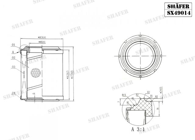 Воздушный фильтр двигателя SX49014 SHAFER