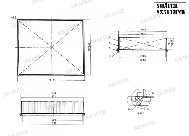 Воздушный фильтр SX511MNB SHAFER
