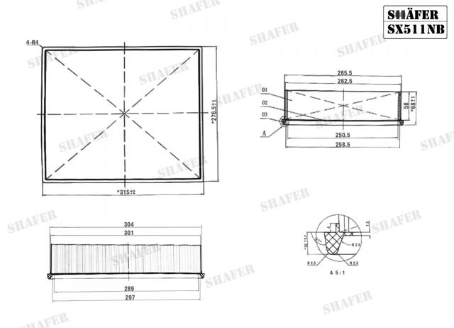 Воздушный фильтр двигателя SX511NB SHAFER