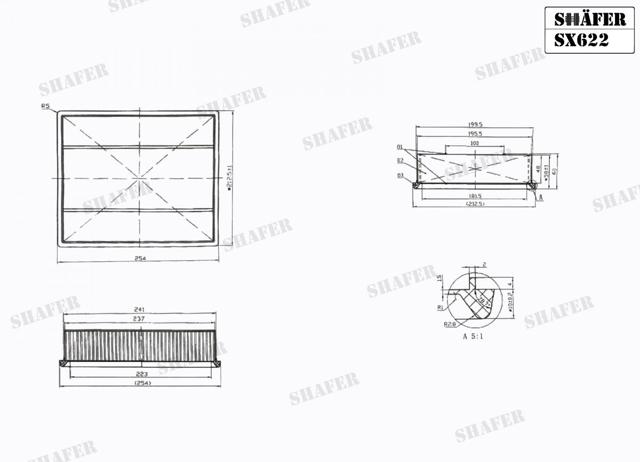 Элемент воздушного фильтра SX622 SHAFER