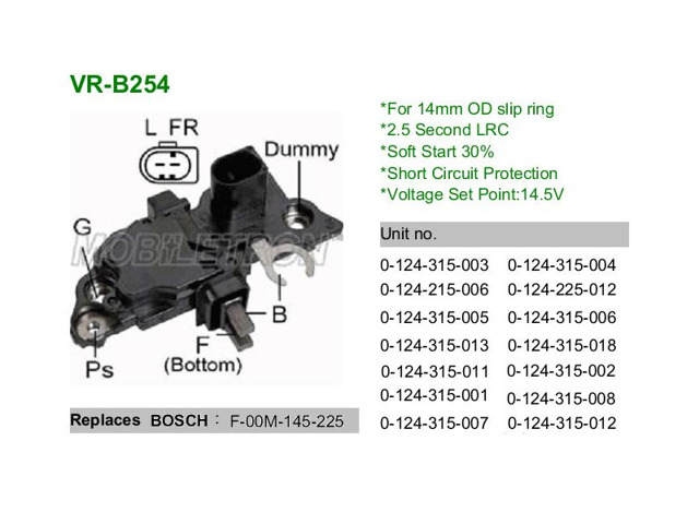 Реле регулятор генератора VRB254 MOBILETRON