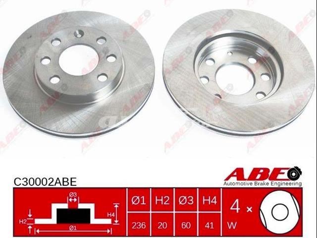 Диск тормозной передний C30002ABE ABE