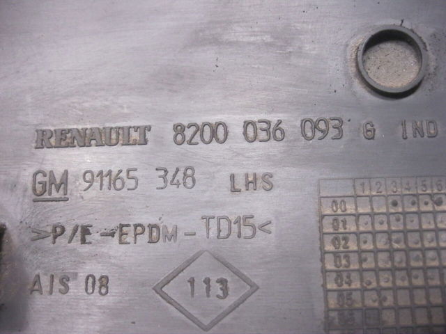 RENAULT 8200036093 Накладка крыла заднего левого в наличии Винница