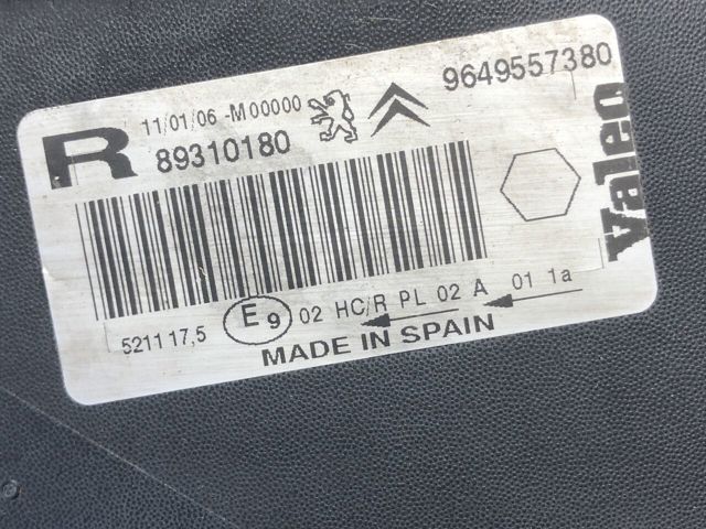 9649557380 PEUGEOT Фара правая купить в Одесса