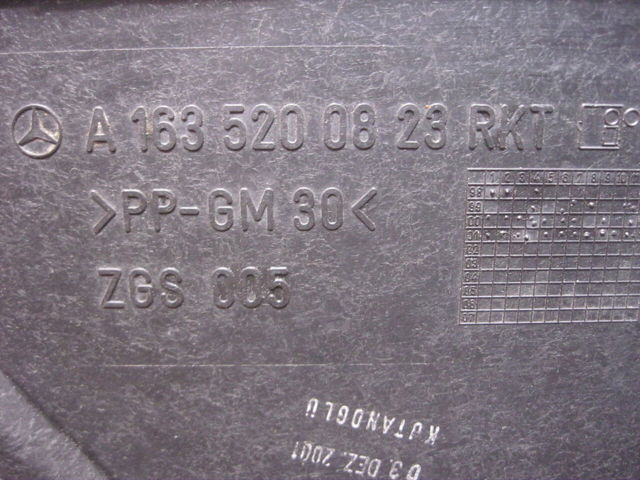 MERCEDES A1635200823 Защита двигателя передняя в наличии Одесса
