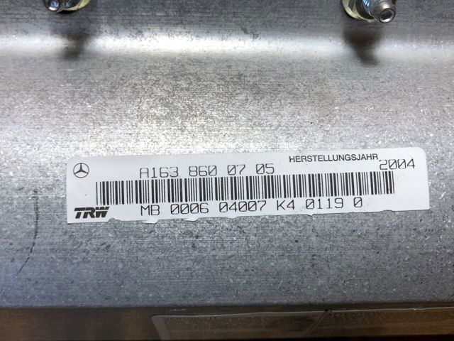 A1638600705 MERCEDES Подушка безопасности (AIRBAG) пассажирская купить в Тернополь