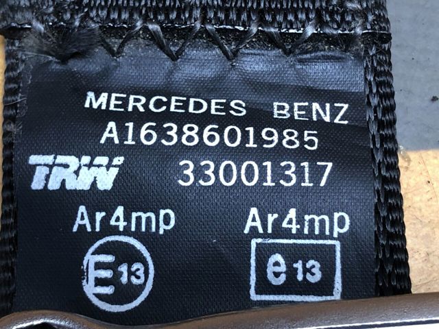 A1638601985 MERCEDES Ремень безопасности задний левый купить в Сумы