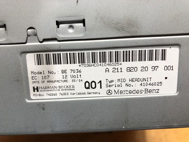 Радиоприемник A2118202097 MERCEDES