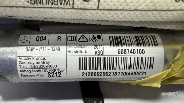 2128602002 MERCEDES Подушка безопасности (AIRBAG) шторка боковая правая купить в Кривой Рог