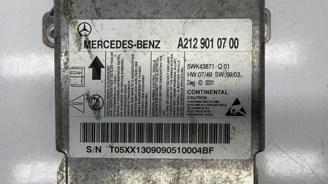 A2129010700 Модуль-процессор управления подушкой безопасности (ЭБУ AIRBAG) купить Винница