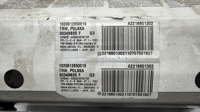 A2218601302 MERCEDES Подушка безопасности пассажира купить в Киев