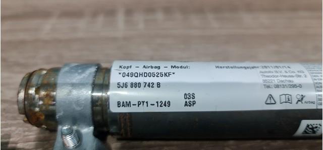 5J6880742B VAG Подушка безопасности (AIRBAG) шторка боковая правая купить в Сумы