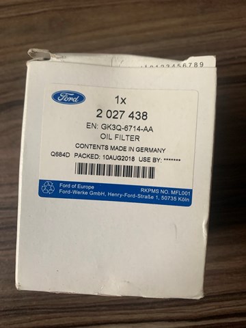 FORD 2027438 Фильтр масляный в наличии Сумы