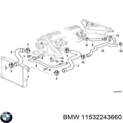 BMW 11532243660 Шланг (патрубок) радиатора охлаждения верхний в наличии Черновцы