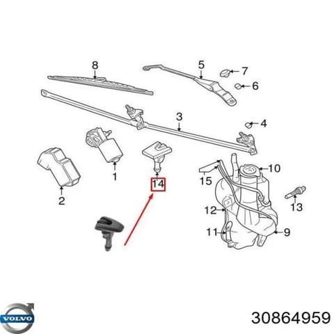 30864959 VOLVO Форсунка омывателя стекла лобового правая купить в Сумы