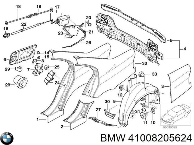 41008205624 BMW Крыло заднее правое купить в Житомир