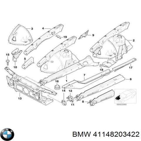 BMW 41148203422 Лонжерон правый в наличии Одесса