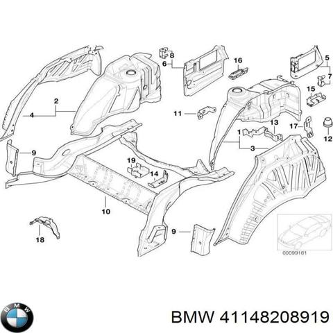 41148208919 BMW Арка крыла заднего левого купить в Харьков