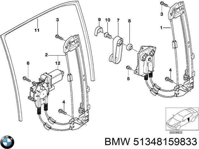 BMW 51348159833 Механизм стеклоподъемника двери задней левой в наличии Тернополь