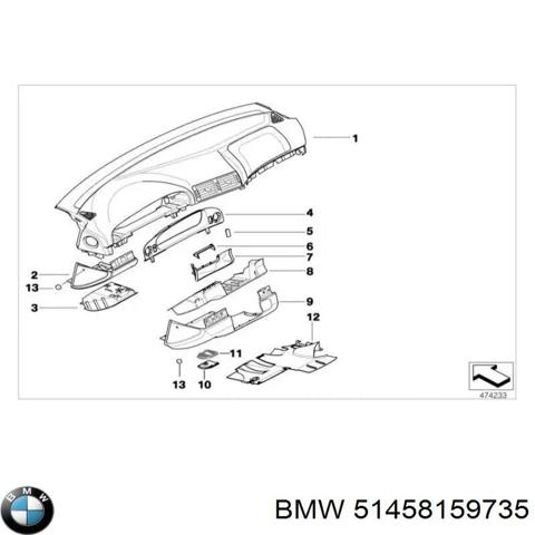 BMW 51458159735 Облицовка щитка приборов "торпедо" в наличии Хмельницкий