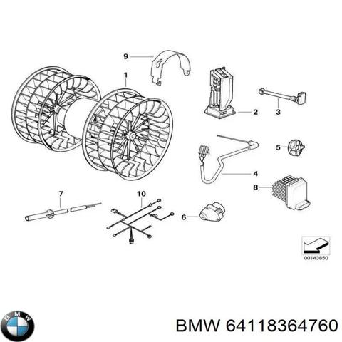 Привод системы автоматического управления отопителем 64118364760 BMW