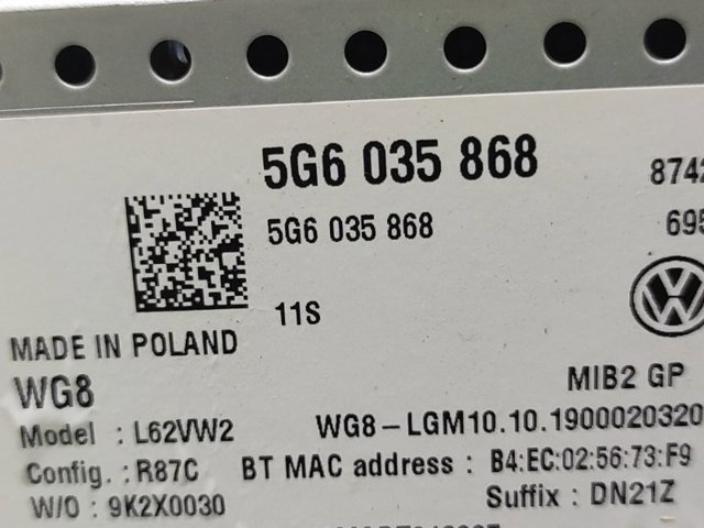 VAG 5G6035868 Дисплей многофункциональный в наличии Одесса