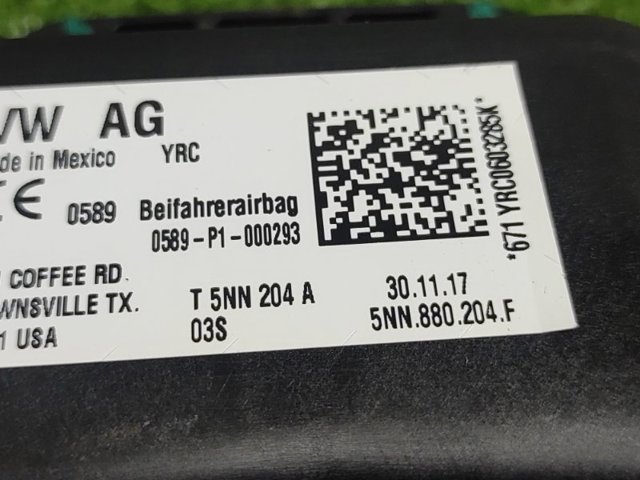 5NN880204F VAG Подушка безопасности (AIRBAG) пассажирская купить в Черновцы