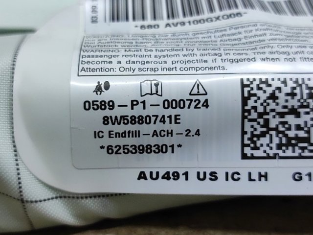 8W5880741E VAG Подушка безопасности (AIRBAG) шторка боковая левая купить в Черкассы