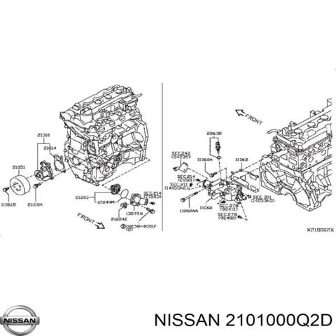 Насос охлаждающей жидкости 2101000Q2D NISSAN