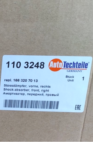 AUTOTECHTEILE 1103248 Амортизатор передний правый в наличии Хмельницкий